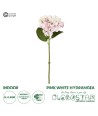 GloboStar® Artificial Garden PINK HYDRANGEA BRANCH 21318 Τεχνητό Διακοσμητικό Κλαδί Ροζ Ορτανσία Y48cm